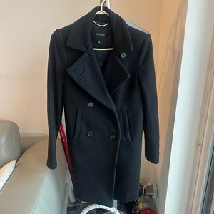 Babaton black wool cashmere blend jacket size xs mid length